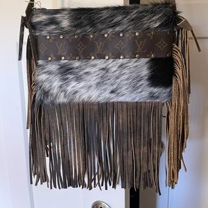 Upcycled Louis Vuitton Cowhide Crossbody